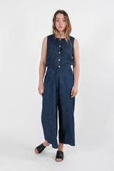 Hemp Denim Drawstring Jumpsuit - GOOD STUDIOS