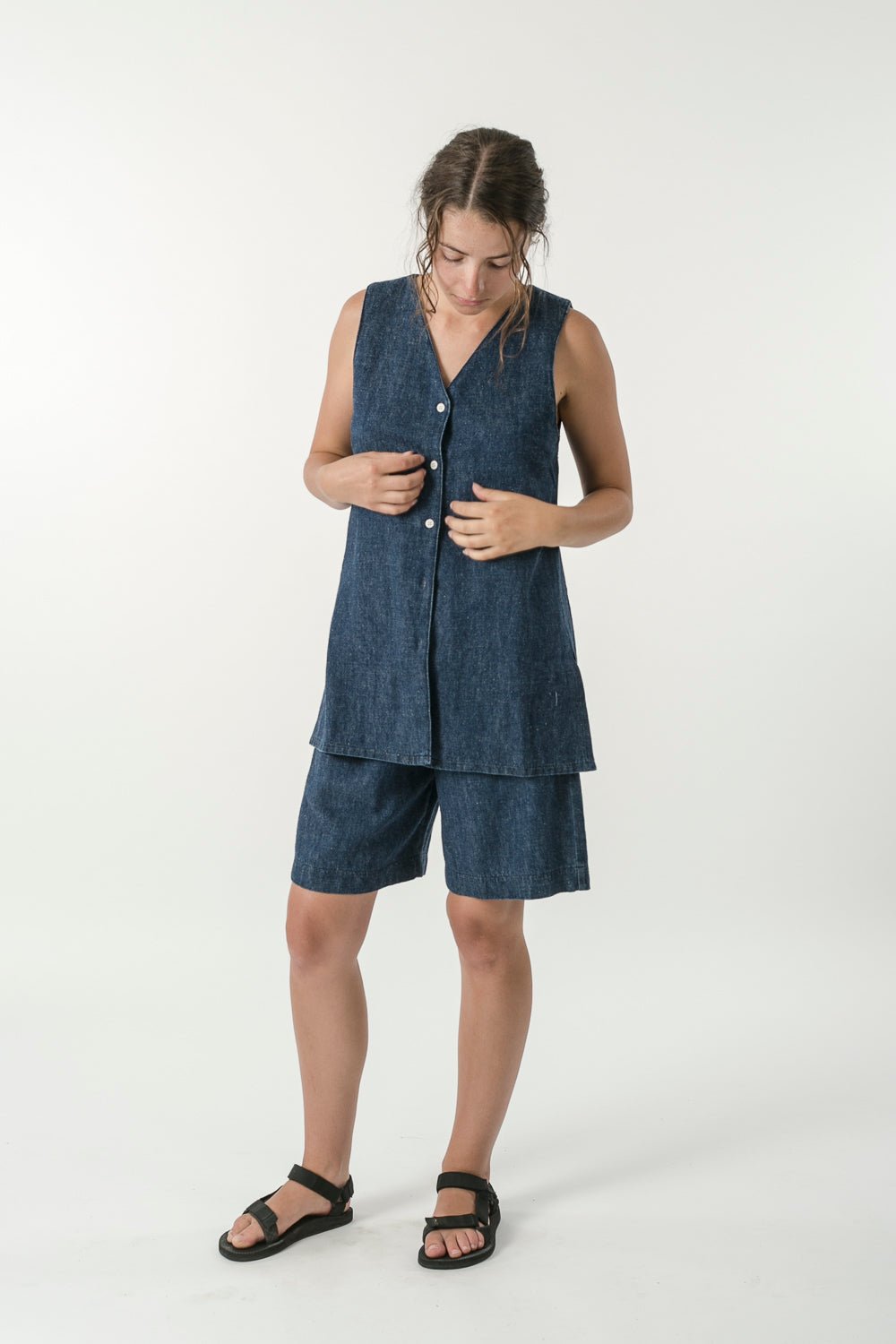 Hemp Denim Vest - GOOD STUDIOS