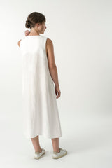 Hemp Linen Button V Dress - GOOD STUDIOS