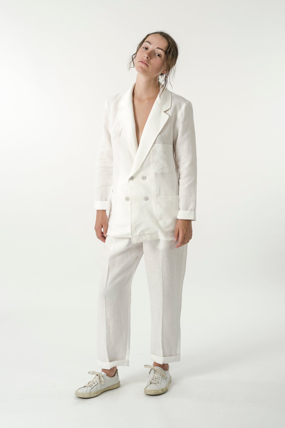 Hemp Linen Double Breasted Blazer - GOOD STUDIOS