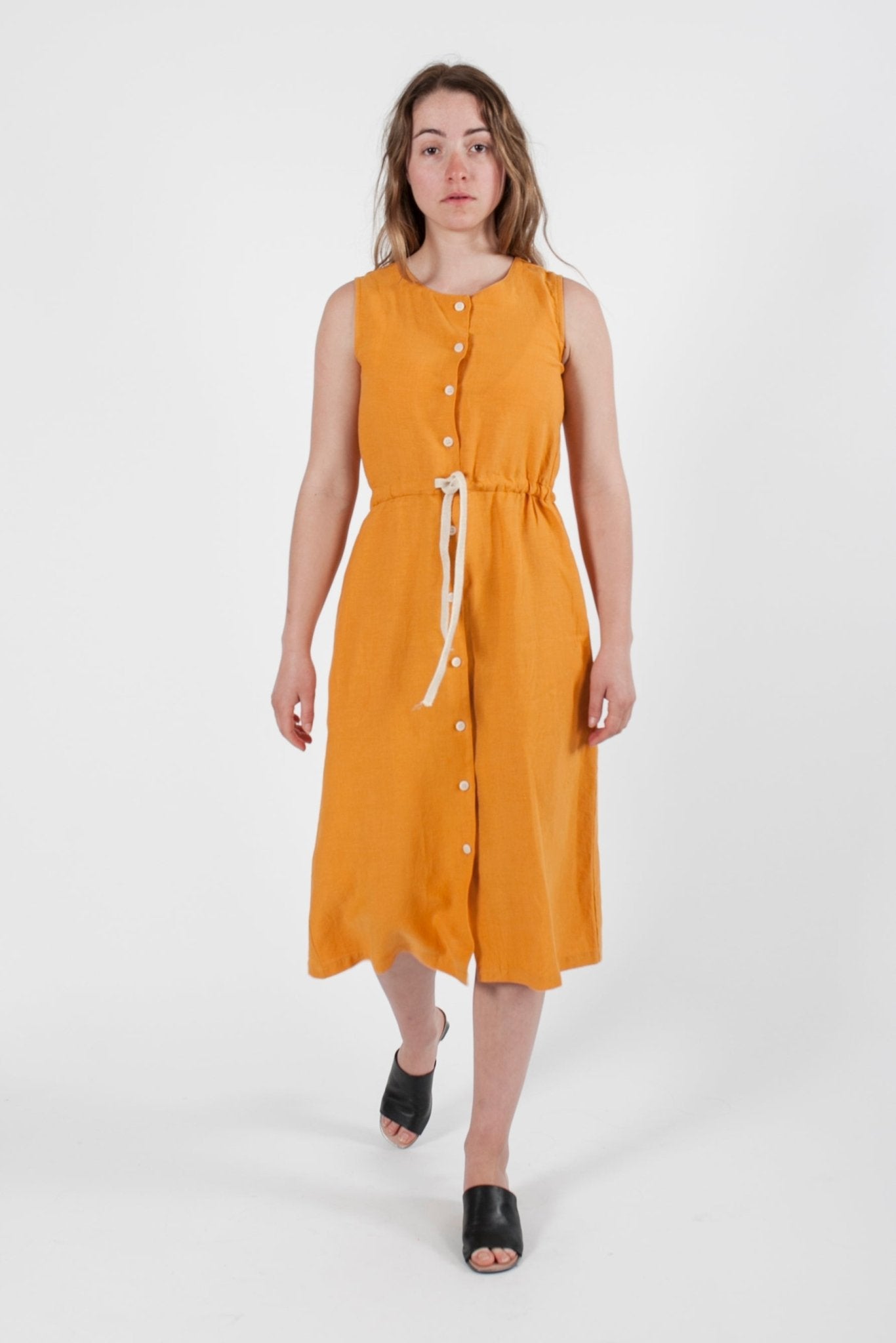 Hemp Linen Drawstring Dress - GOOD STUDIOS