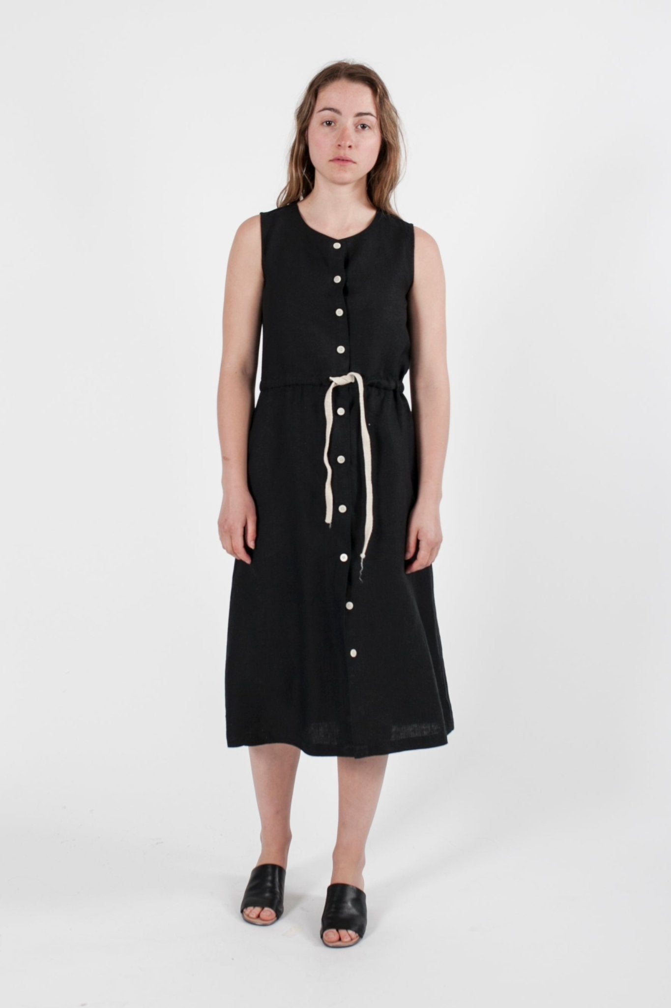 Hemp Linen Drawstring Dress - GOOD STUDIOS