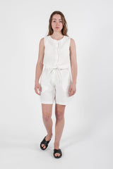 Hemp Linen High Waist Bell Shorts - GOOD STUDIOS