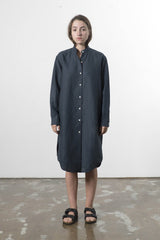 Hemp Linen Mandarin Shirtdress - GOOD STUDIOS