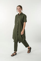 Hemp Linen Short Sleeve Shirtdress - GOOD STUDIOS