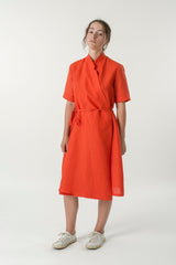 Hemp Linen Short Sleeve Wrap Dress - GOOD STUDIOS