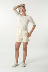 Hemp Twill High Waist Shorts - GOOD STUDIOS