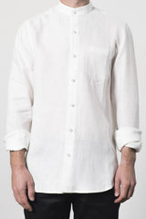 Mens Hemp Linen Mandarin Travel Shirt - GOOD STUDIOS