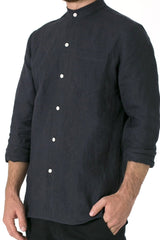 Mens Hemp Linen Mandarin Travel Shirt - GOOD STUDIOS